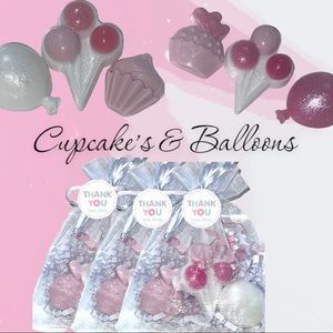 Cupcakes & Balloons Soap Party Favors Set 40, Birthday Party, Baby Shower